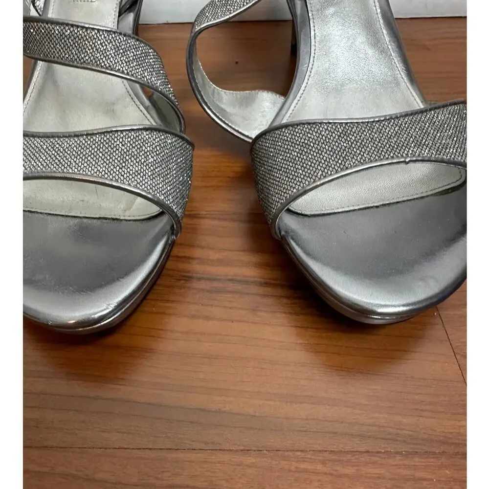 Nina Heels 10M EU 40 Silver Strappy